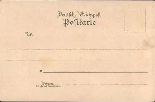 Mondschein Litho Magdeburg an der Elbe, die Kaiserstraße, Kaiser Wilhelm Denkmal