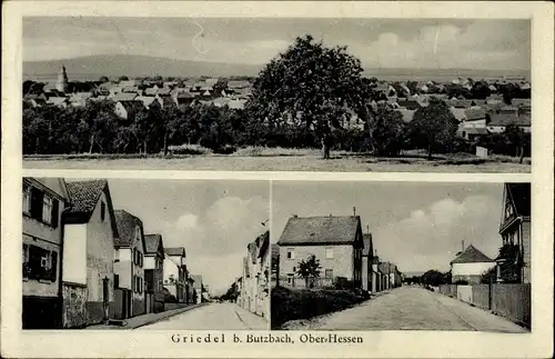 Ak Griedel Butzbach im Taunus Hessen, Panorama, Straßenpartien
