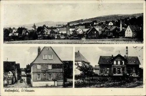 Ak Wetterfeld Laubach in Hessen, Panorama, Gasthaus Chr. Müller