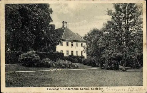 Ak Schieder Schwalenberg in Lippe, Schloss, Eisenbahn Kinderheim