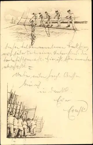 Künstler Ak Kiel, Deutsche Seeleute, Kaiserliche Marine