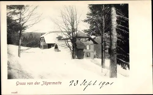 Ak Feldberg im Schwarzwald, Gasthaus Jägermatte, Winter