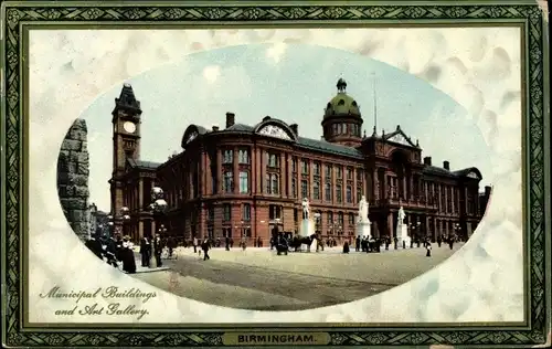 Passepartout Ak Birmingham West Midlands England, Municipal Buildings and Art Gallery