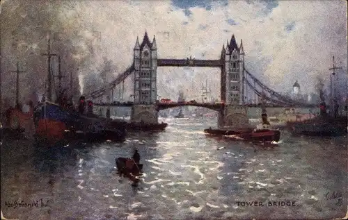 Künstler Ak London City England, Tower Bridge