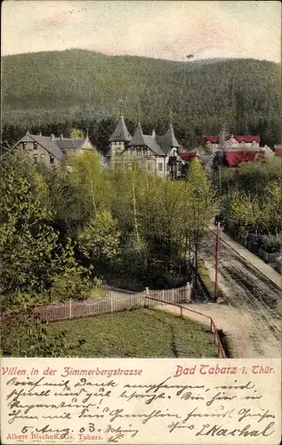 Ak Tabarz im Thüringer Wald, Villen in der Zimmerbergstraße