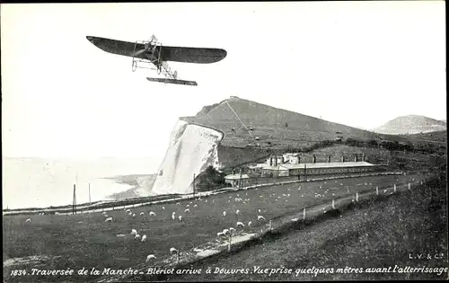 Ak Douvres Calvados, Traversee de la Manche, Bleriot arrive a Douvres