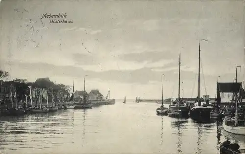 Ak Medemblik Nordholland Niederlande, Oosterhaven, Hafenpartie