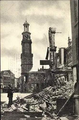 Ak Zutphen Gelderland, Houtmarkt, zerstörte Gebäude