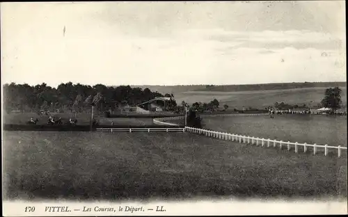 Ak Vittel Lothringen Vosges, Les Courses, le Départ