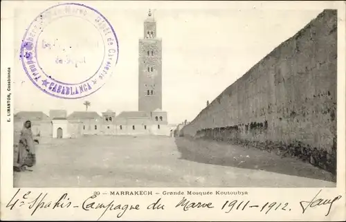 Ak Marrakesch Marokko, Grande Mosquée Koutoubya