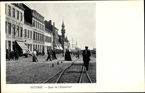 Ak Oostende Ostende Westflandern, Quai de l'Empereur