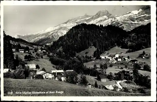 Ak Vers-l'Église Ormont Dessus Kanton Waadt, Oldenhorn et Scex Rouge