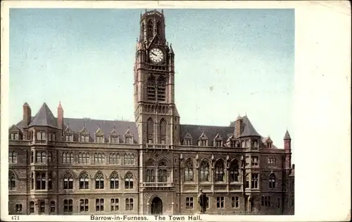 Ak Barrow in Furness Cumbria England, The Town Hall