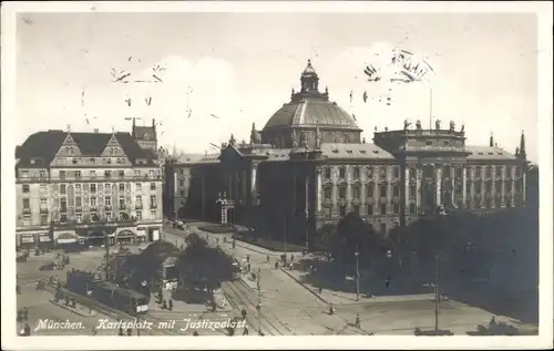 Ak München, Karlsplatz und Justizpalast