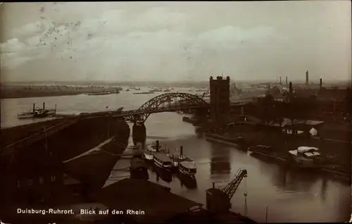Ak Ruhrort Duisburg im Ruhrgebiet, Blick auf den Rhein