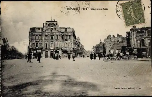 Ak Arras Pas de Calais, Place de la Gare