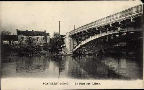 Ak Pontavert Aisne, Le Pont su l'Aisne