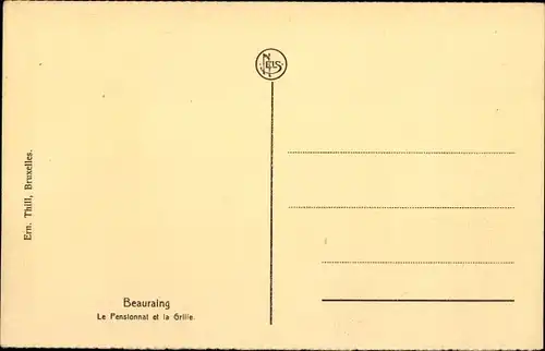 Ak Beauraing Wallonien Namur, Le Pensionnat et la Grille