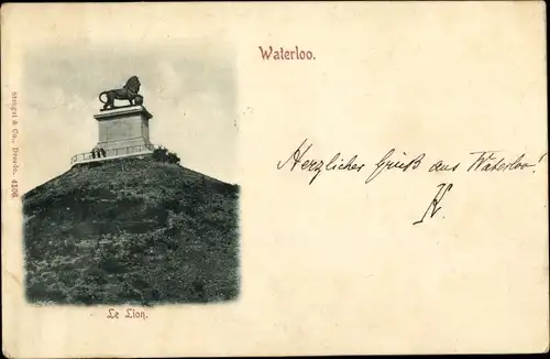 Ak Waterloo Wallonisch Brabant, Le Lion, Denkmal