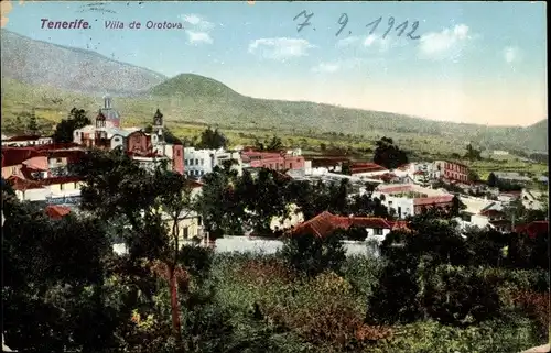 Ak Teneriffa Kanarische Inseln, Blick auf Villa de Orotova