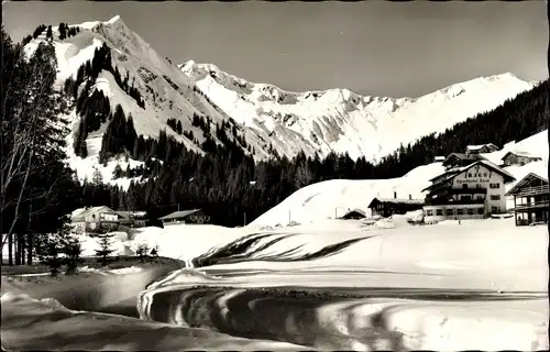 Ak Baad Mittelberg im Kleinwalsertal Vorarlberg, Günterspitze und Hochstarzel, Winter, Schnee