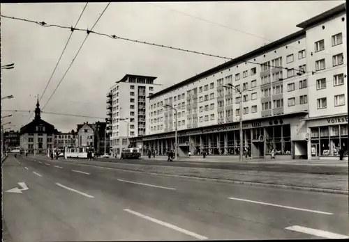 Ak Gera in Thüringen, Straße der Republik, Volksblatt, Geschäfte