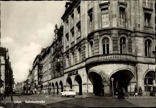 Ak Erfurt in Thüringen, Bahnhofsstraße, Straßenansicht