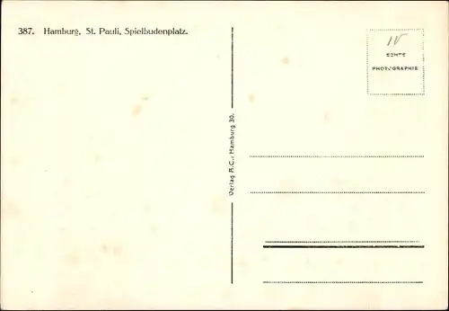 Ak Hamburg Mitte St. Pauli, Spielbudenplatz, Straßenpartie