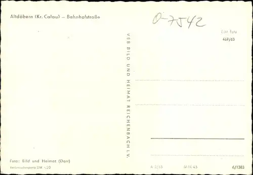 Ak Altdöbern in der Niederlausitz, Bahnhofstraße