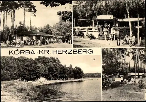 Ak Körba Lebusa in Brandenburg, HO Gaststätte Am See, Eisdiele, Zeltplatz, See