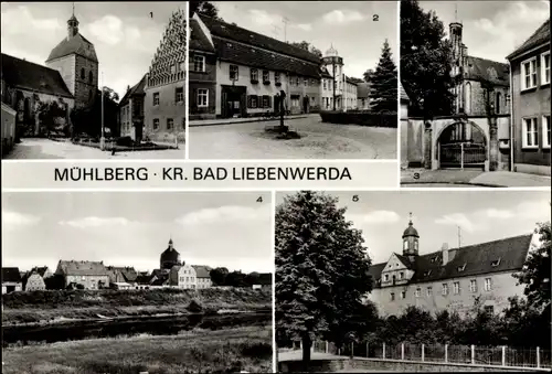 Ak Mühlberg an der Elbe, Blick zur Frauenkirche, Thälmann-Platz, Klosterkirche, Schloß