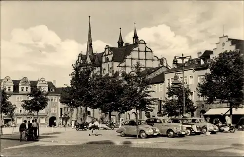 Ak Saalfeld an der Saale Thüringen, Markt