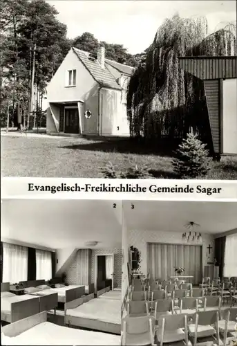 Ak Sagar Krauschwitz in Sachsen, Ev.-Freikirchliche Gemeinde, Gemeindehaus, Versammlungsraum