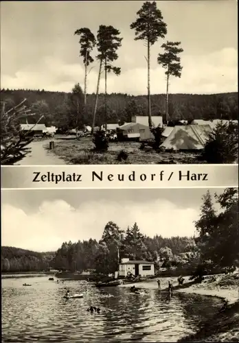 Ak Neudorf Harzgerode am Harz, Zeltplatz, Freibad, Birnbaumteich