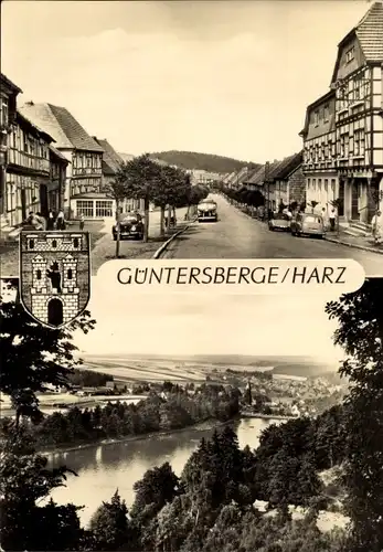 Ak Güntersberge Harzgerode am Harz, Stadtansicht, Fluss