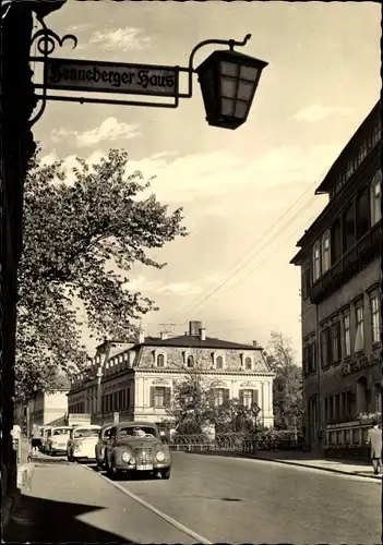 Ak Meiningen in Südthüringen, Blick vom Henneberger Haus zum Sächsischen Hof