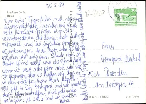 Ak Ueckermünde in Vorpommern, Hafen, Kutter, Schiffe, Boote