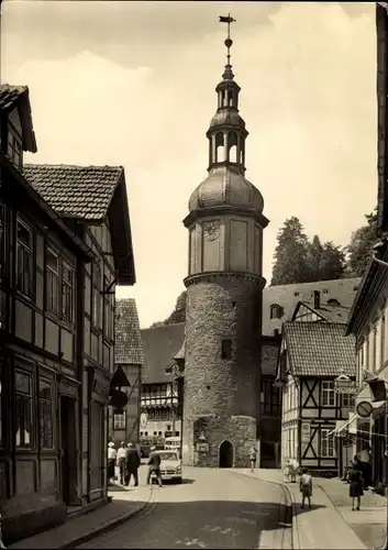 Ak Stolberg im Harz, Seigerturm, Straßenszene