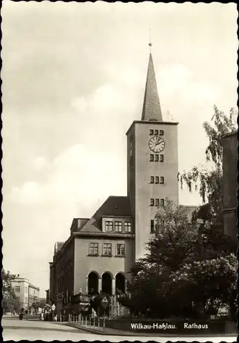 Ak Wilkau Haßlau in Sachsen, Rathaus, Turm, Außenansicht