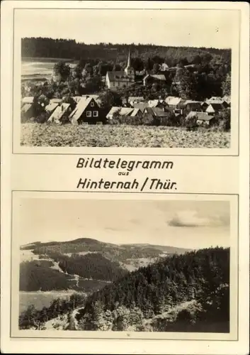 Ak Hinternah Schleusingen Thüringen, Bildtelegramm, Dorfansicht, Panorama