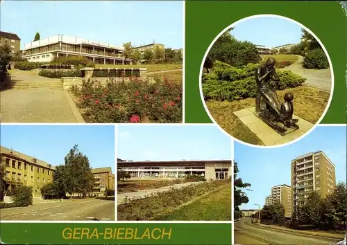 Ak Bieblach Gera in Thüringen, HO Wismut Gaststätte Grüne Mulde, Kaufhalle Nord