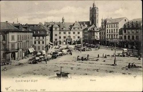 Ak Darmstadt in Hessen, Markt