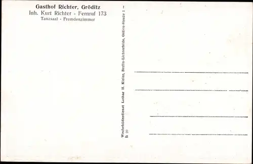 Ak Gröditz Sachsen, Kriegerdenkmal, Kirche, Gasthof Richter