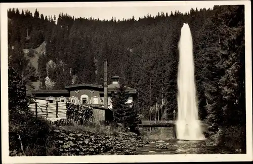 Ak Lichtenberg in Oberfranken, Fabrik und Fontaine im Höllental