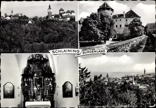 Ak Schlaining Burgenland Österreich, Innenansicht Kapelle, Panorama, Stadttor