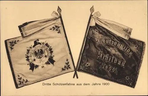 Ak Schildau in Sachsen, Privilegierte Schützengilde, Dritte Schützenfahne aus dem Jahre 1900