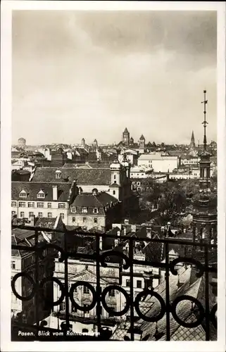 Ak Poznań Posen, Blick vom Rathausturm auf die Stadt