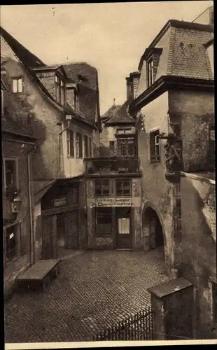 Ak Würzburg am Main Unterfranken, Dettelbachergasse mit Bauernhof
