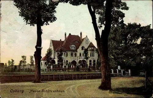 Ak Coburg in Oberfranken, Neues Schützenhaus, Außenansicht