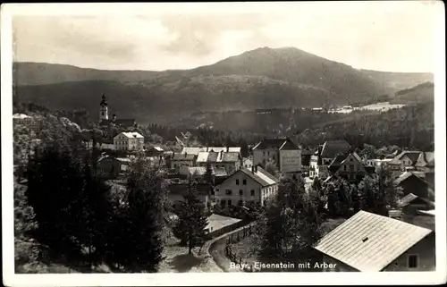 Ak Bayerisch Eisenstein in Niederbayern, Teilansicht, Großer Arber